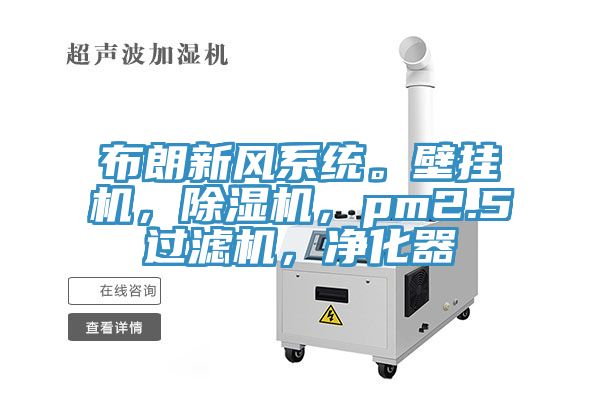 布朗新風系統(tǒng)。壁掛機，除濕機，pm2.5過濾機，凈化器